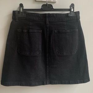 Black denim skirt